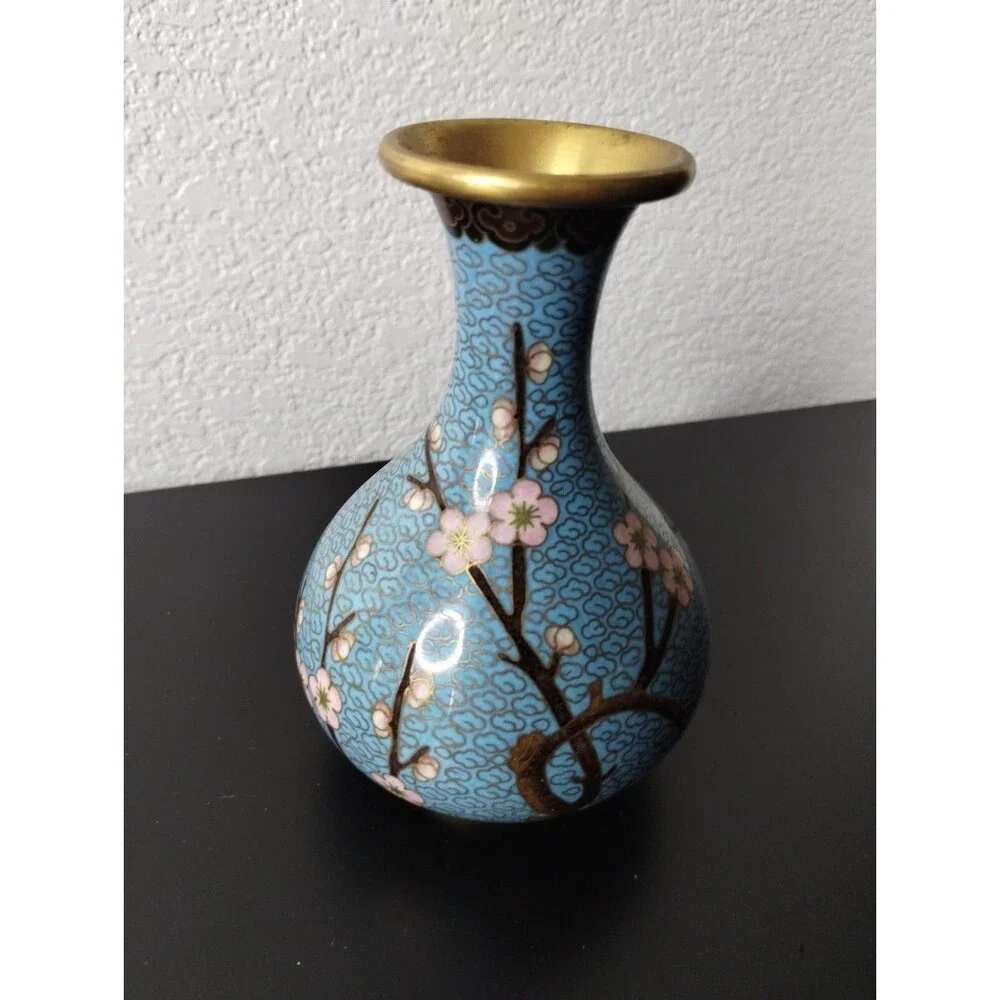 Beautiful Light Blue Cloisonne Vase